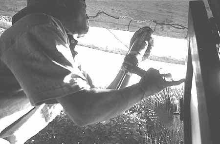 Injecting sealant into the crack